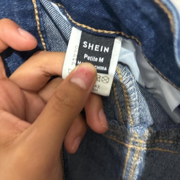 SHEIN Blue Distressed Jean Shorts - Picture 2 of 3